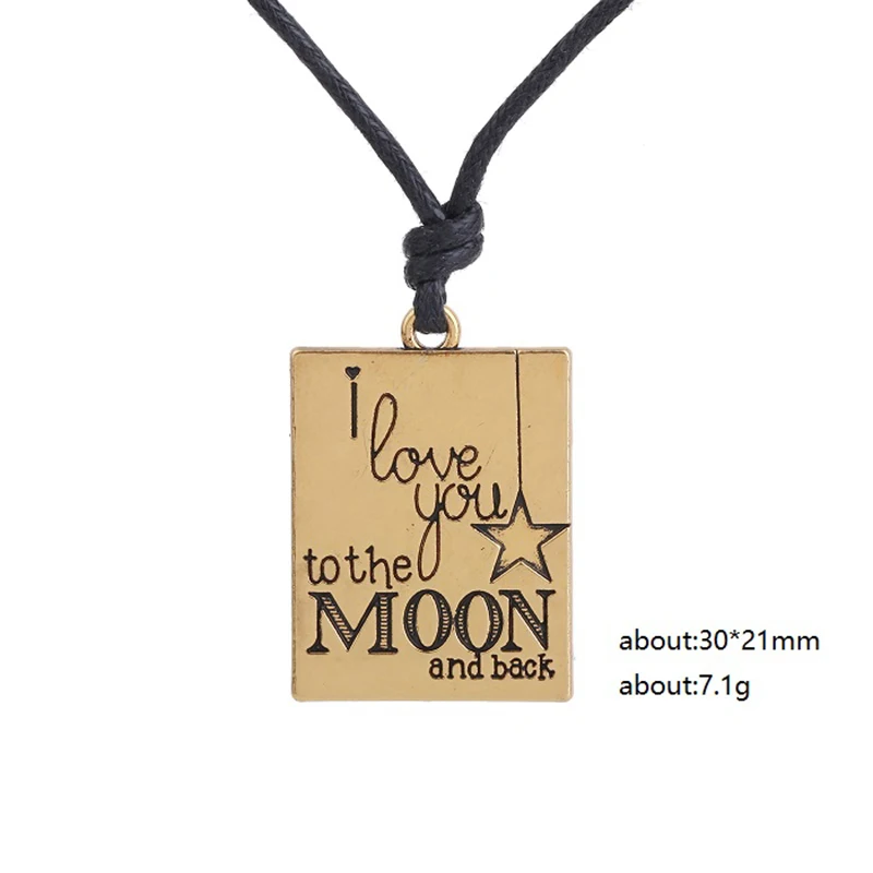 Подвеска и ожерелье серебряного цвета с надписью I love you to Moon and Back регулируемые