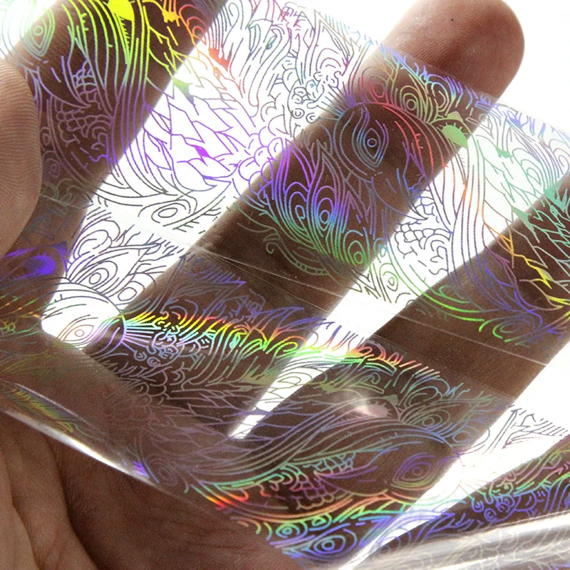 

8pcs/set Christmas Series Unicorn Holographic Nail Foil Geometric 3D Holo Nail Art Transfer Sticker Water Slide Nail Art Decals