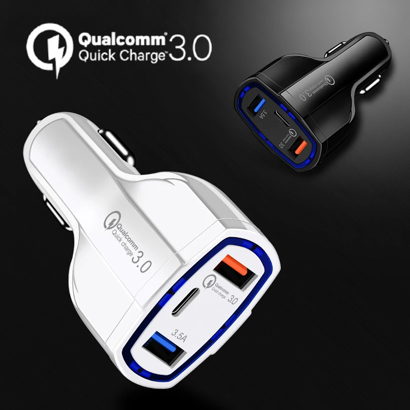 Автомобильное зарядное устройство USB Quick Charge QC 3 0 Type C PD Fast мобильный телефон для