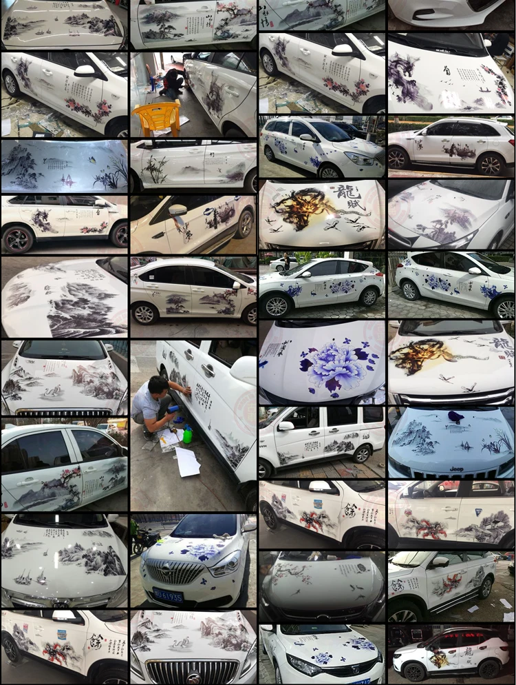 Наклейки для автомобиля с левой стороны, автомобильный стиль, драконовый тотем, модифицированные наклейки для струйной печати, защитная пленка, не выцветает, прочная