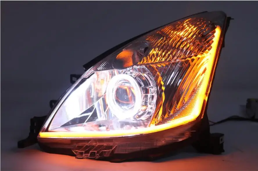2pcscar Head light For Nissan Livina Headlights 2007~2012/2013~2018year Livina headlight Bi-Xenon Beam Fog light angel eyes Auto