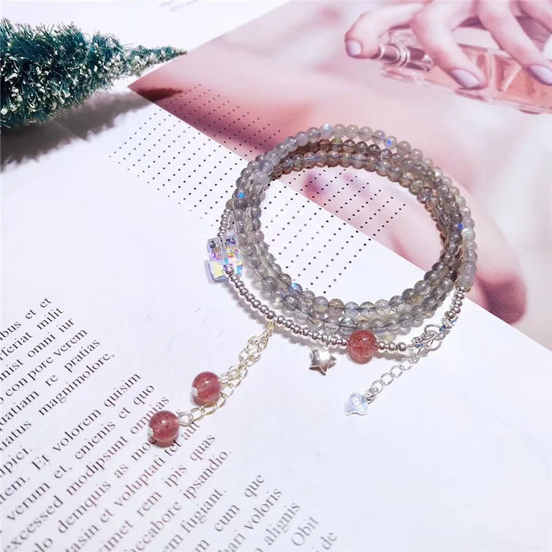 Браслет из бусин и цепочек ювелирные изделия натурального камня комплект