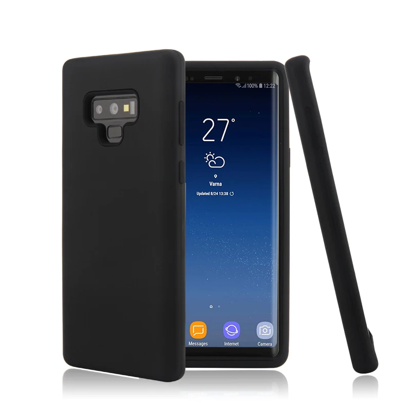 Black Для samsung Galaxy note9 s9 s9plus силиконовый ударопрочный чехол 360 градусов твердый матовый антидетонационный Гибридный Броня Защита всего тела - Цвет: Black