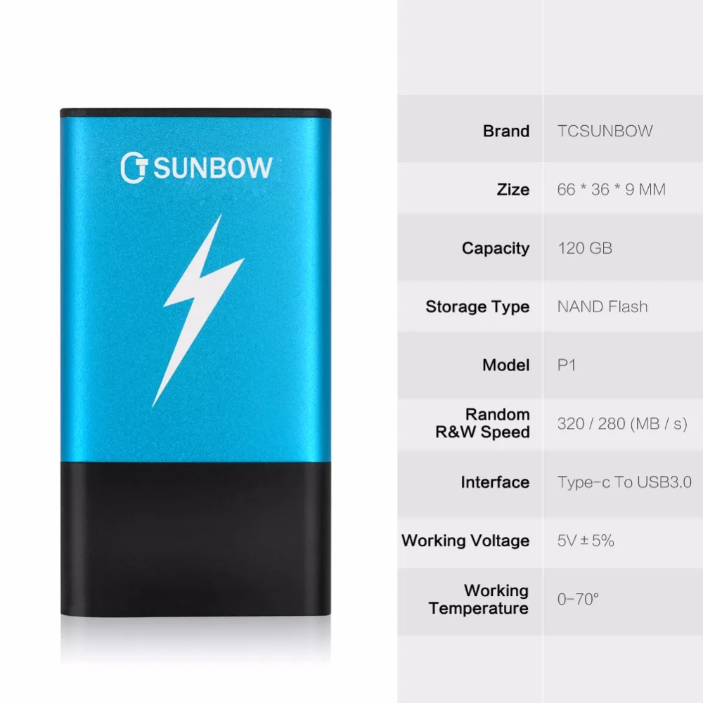 TC-SUNBOW 120 ГБ 240 ГБ внешний SSD USB 3,0 Портативный твердотельный накопитель