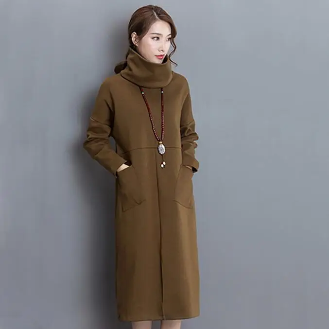 Новинка 2020 года Утепленное зимнее платье с длинным рукавом модное Короткое