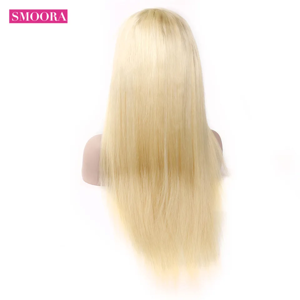 Смоора полный блонд 613 # цвет бразильский Remy человеческие волосы кружева передние