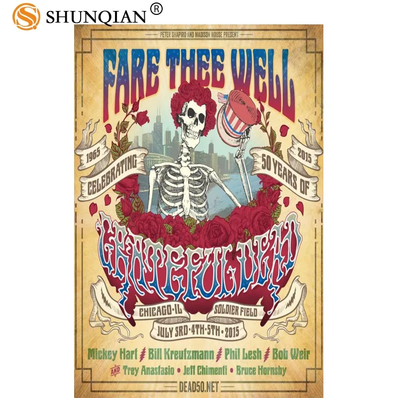 Grateful Dead Canvas Poster Home Decor Custom Cloth Posters 20X30cm 27X40cm 30X45cm Best Gift DIY Fabric | Дом и сад