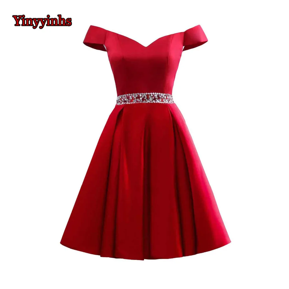 Yinyyinhs Short Prom Dresses 2018 Sexy Backless Off Shoulder Gown Formal Dress Occasion Party Robe De Soiree CG39 | Свадьбы и