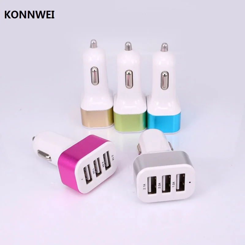 Алюминиевый сплав край 3USB мобильный телефон зарядное устройство аккумуляторная