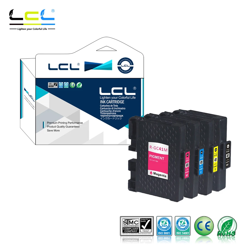 

LCL GC41 GC41K GC41C GC41M GC41Y (4-Pack) Ink Cartridge Compatible for Ricoh IPSiO SG 2010L/2100/3100/7100/3110SFNW