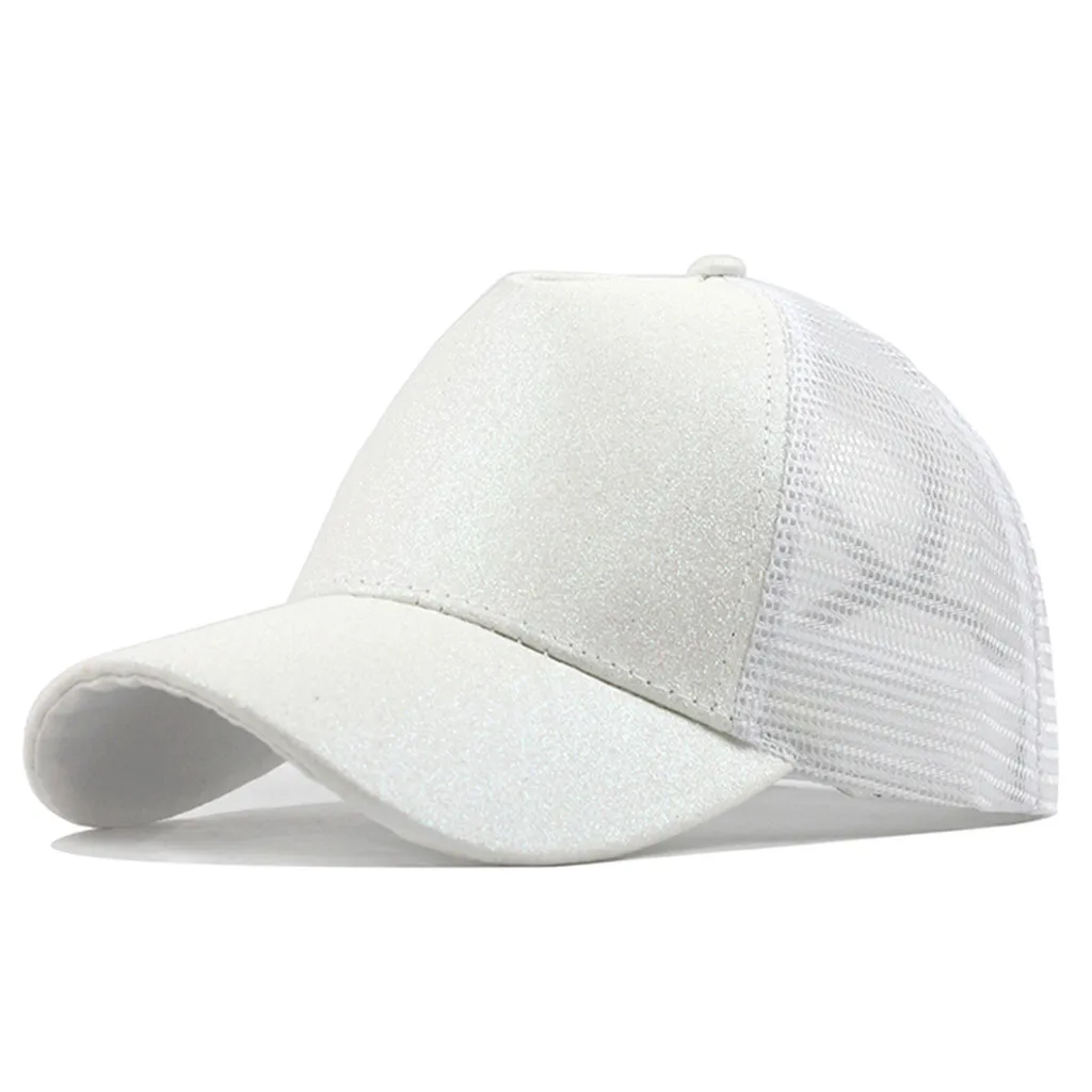 girls cap Ponytail Messy Buns Trucker Plain Baseball Visor Cap Unisex Glitter Hat petten voor mannen cappellini uomo#XP15
