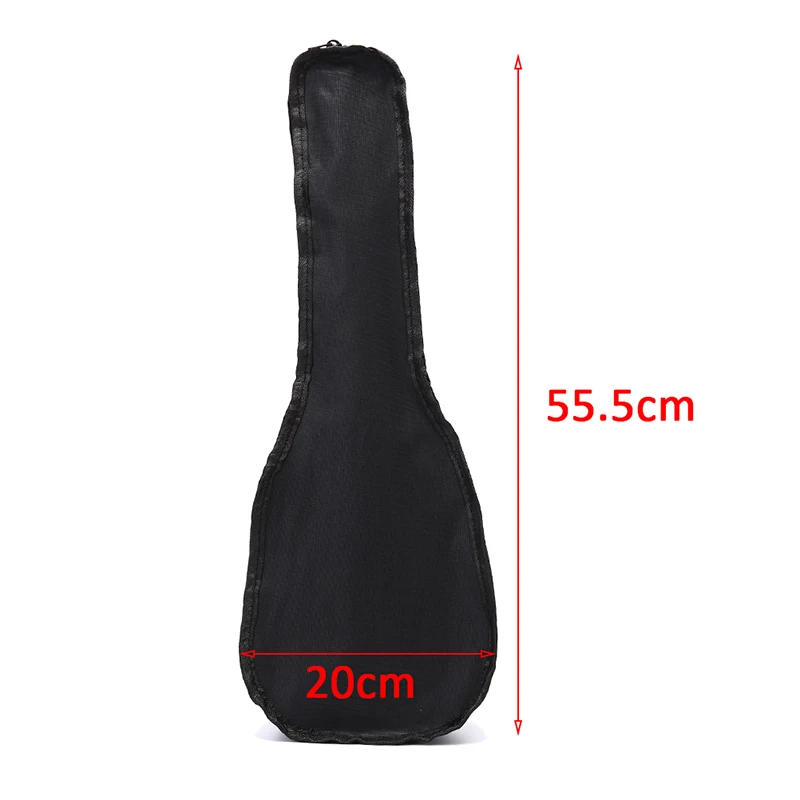 

21 Inch Black Ukulele Bag Soft Case Bag Single Shoulder Backpack Padded 55.5*20cm