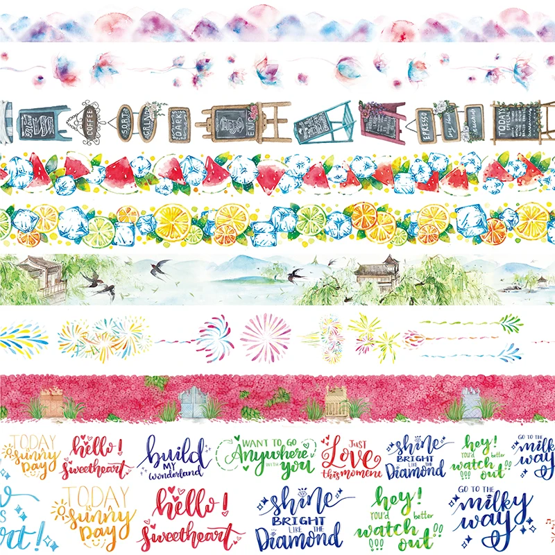 10 дизайнерских цветов/фруктов/букв/фейерверков/флагов японский декоративный