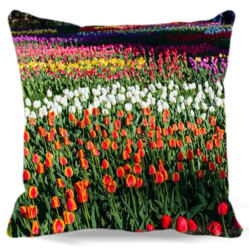

Tulips Flowers printed decorative throw pillow case Customized size available