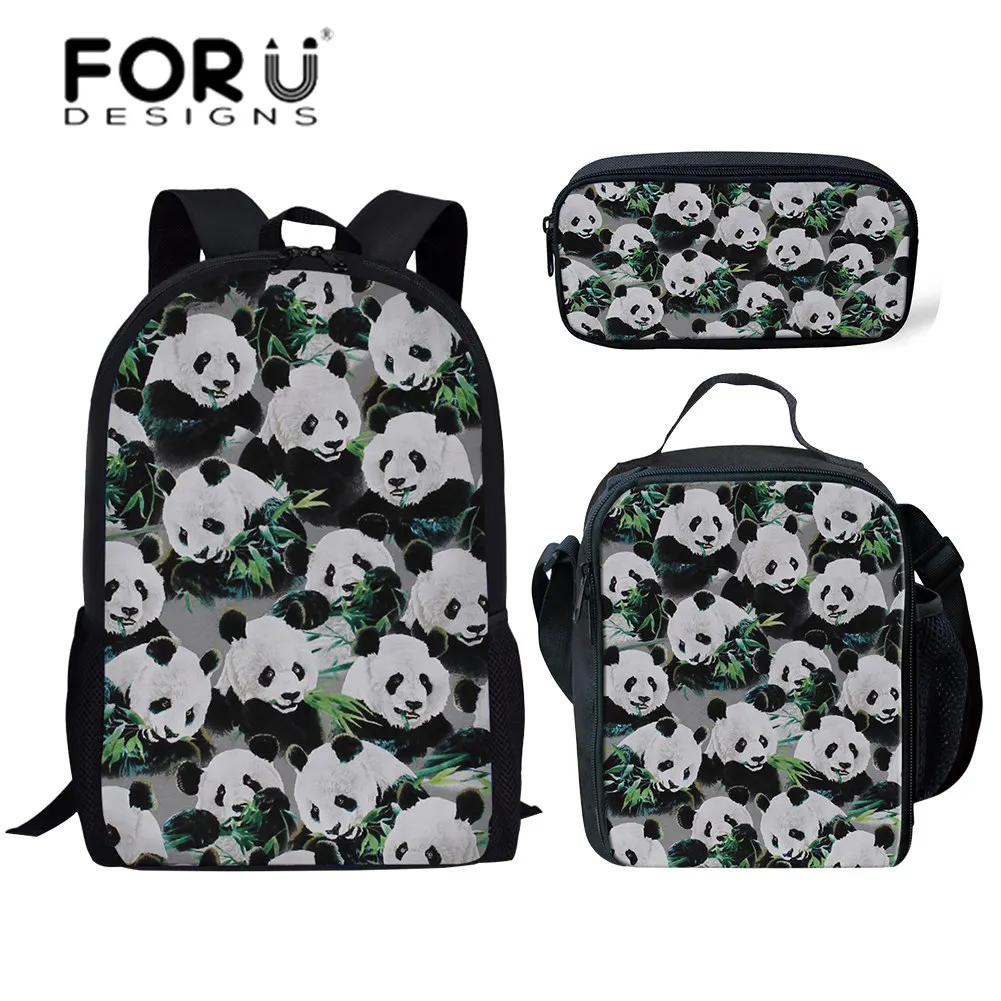 FORUDESIGNS/детские школьные сумки с изображением милой панды рюкзак для детей