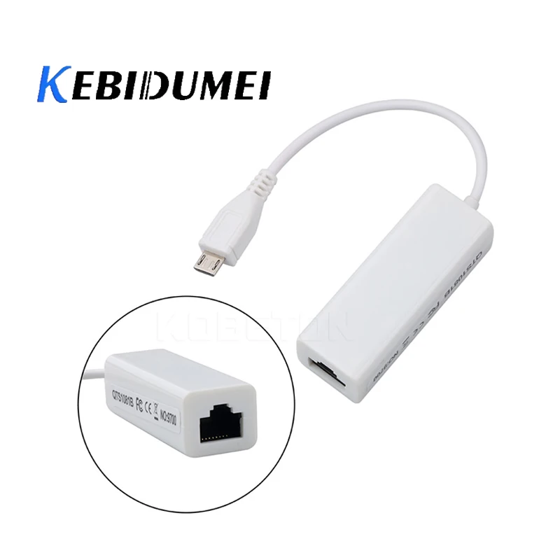 Kebidumei 10/100 Мбит/с Micro USB 2 0 папа Ethernet 5 контактный RJ45 сеть Lan адаптер карта для Android ПК