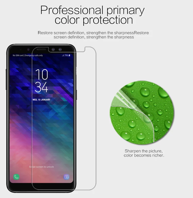 2 шт./лот Защита экрана для Samsung Galaxy A8 2018/A8 plus 2018 NILLKIN Глянцевая супер прозрачная