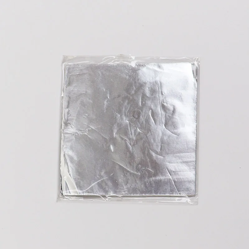 silver 100pcs Gold Aluminium Foil Wrapper Paper Wedding Chocolate Paper Candy Wrapping Paper Sheets Wedding Party Candy Packaging - Цвет: silver