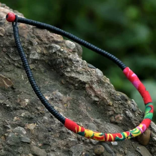 Богемское Колье чокер из яркой ткани ручной работы винтажное этническое