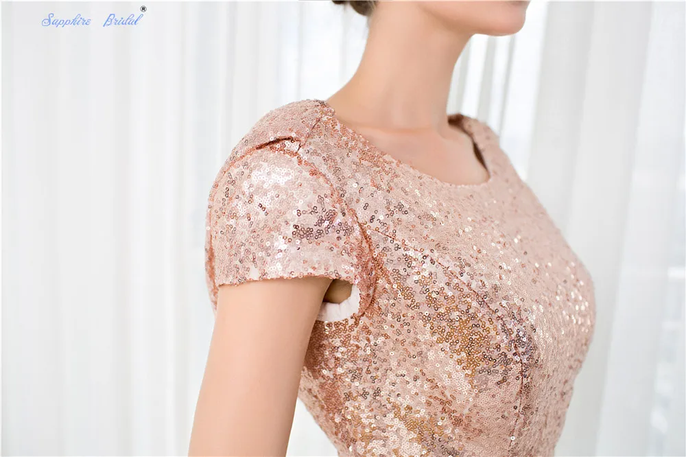 Сапфировое свадебное Розовое Золото Русалка Формальные Вечерние платья