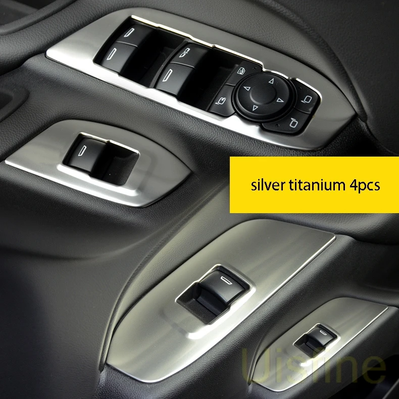 silver 4pcs Стеклянная подъемная панель, наклейки, украшение интерьера, поручни, панель, украшение автомобиля, аксессуары для Chevrolet Equinox - Цвет: silver 4pcs