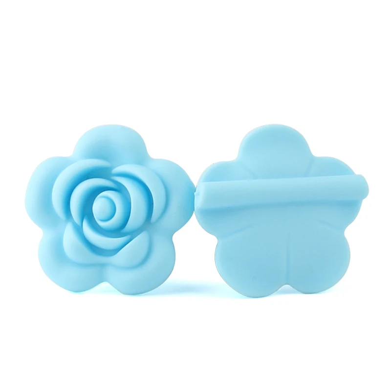 Baby Blue Keep& grow, розовые силиконовые бусины, 8 цветов, Детские Прорезыватели для зубов, детские игрушки для прорезывания зубов, цепочка для соски, ожерелье, аксессуары для самостоятельной сборки - Цвет: Baby Blue