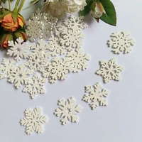 100pcs christmas white snowflake 35mm wood button sewing scrapbooking 2 holes craft scrapbook bulk botao para artesanato