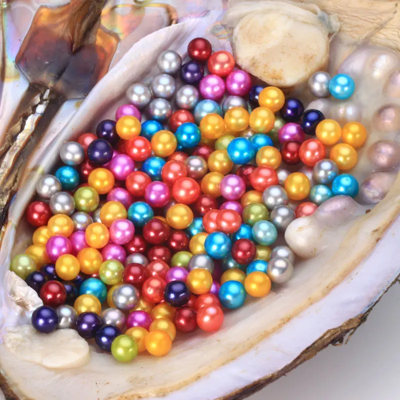 30 шт./лот круглые цветные Свободные жемчужины Устрица акойя свободные окрашенные