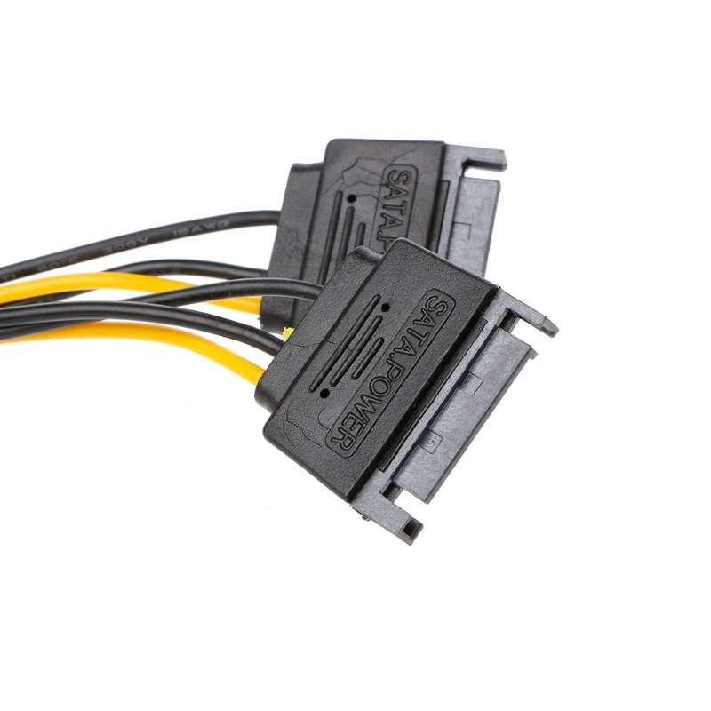 Двойной 15-контактный разъем SATA Power к 6-контактному PCI-E PCI Express Кабель-адаптер для