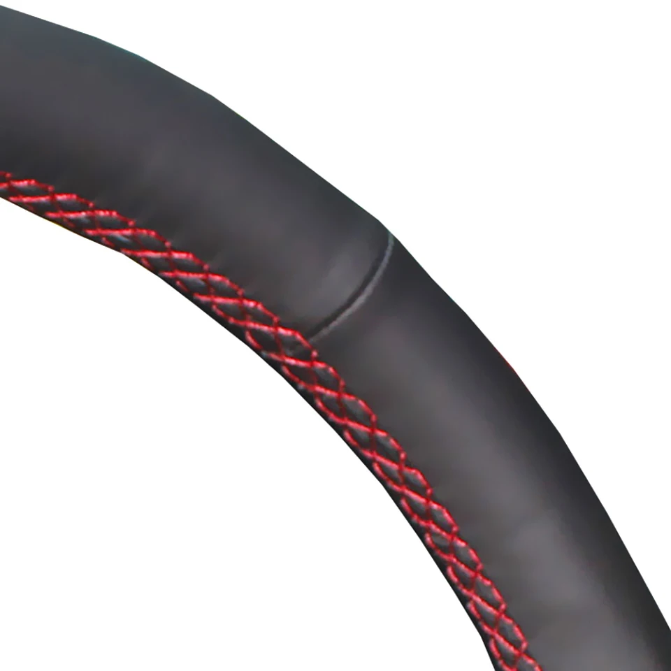 Red lines No holes PONSNY рулевое чехлы Чехол для HYUNDAI Accent KIA RIO 2007 Авто Ручная прошивка натуральная кожаное колесо крышка - Название цвета: Red lines No holes