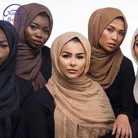

2018 New Arrival Classical Premium Viscose Maxi Crinkle Cloud Hijab Scarf Shawl Soft Islam Muslim Wholesale & Retail Scarves