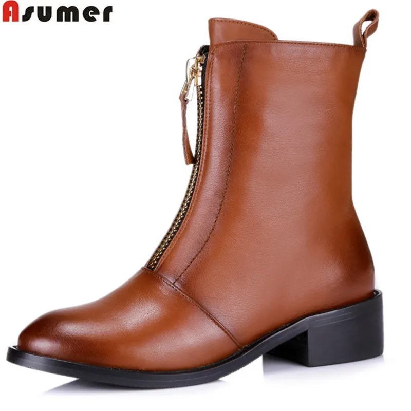 ASUMER/Лидер продаж Новое поступление Женские ботинки Модные до середины икры из