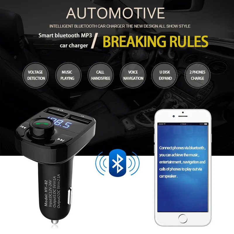Anlud FM трансмиттер для автомобиля MP3 аудио плеер Bluetooth гарнитура авто fm передатчик