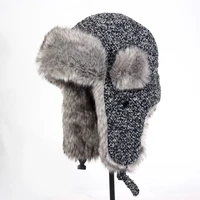 2014 autumn and winter men womens knitted fur lei feng cap winter skiing windproof warm hat cotton faux fur motorcycle cap