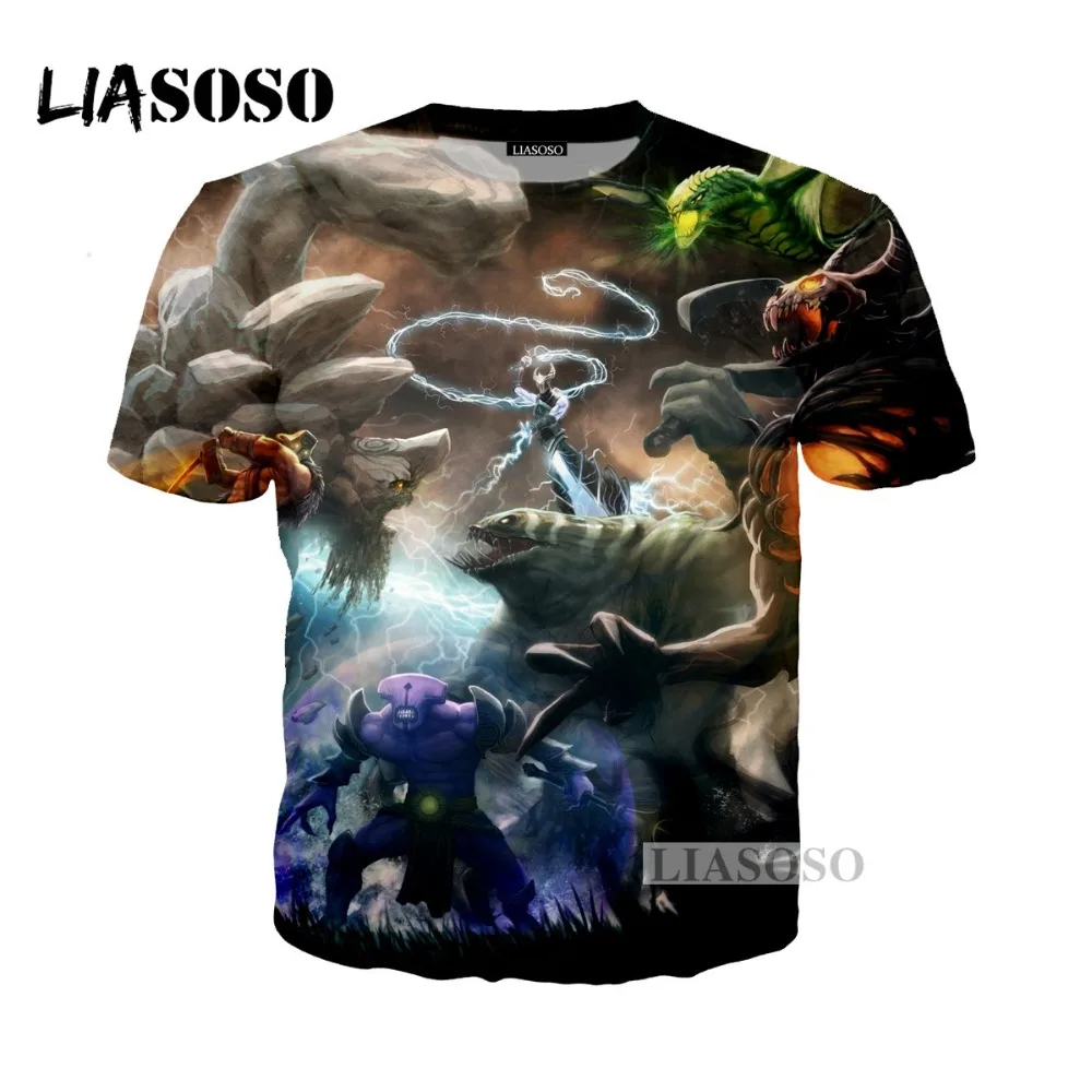 LIASOSO летняя Новинка для мужчин и женщин 3D принт видеоигра Dota 2 футболка модная