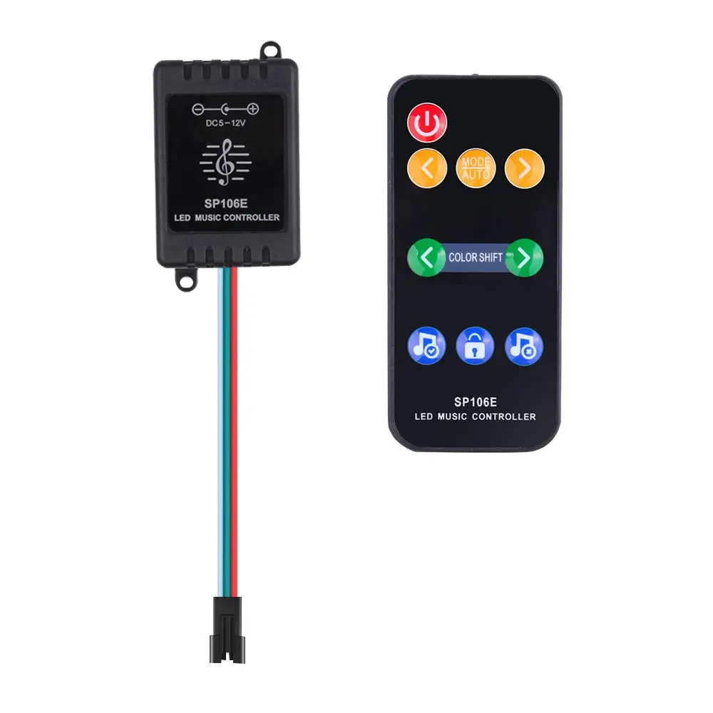 10 шт. DC5V 12V SP106E RF 9 клавиш Светодиодный музыкальный контроллер WS2811 /WS2812B /6812/1903
