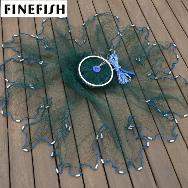 Finefish многонитевая леска 2 4-4 м американская литая сеть зеленая рыболовная