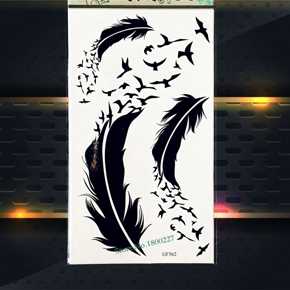 3D черный орел Водонепроницаемая временная татуировка для боди арта тату