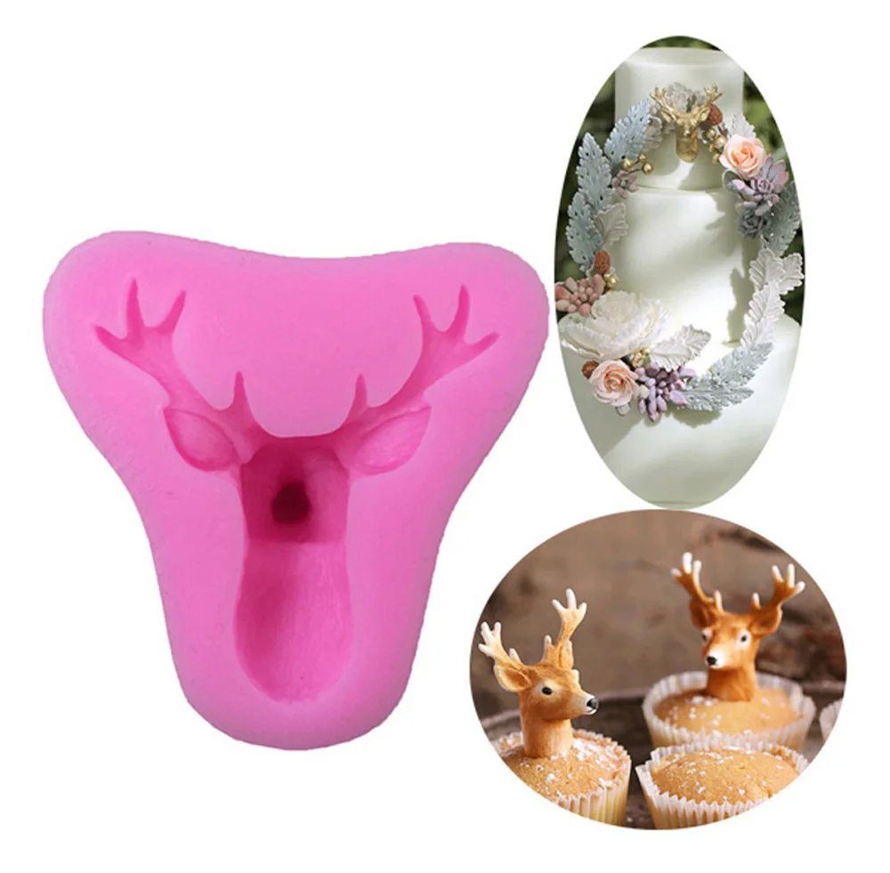 DIY Bucks Head Силиконовые Формы Рождественский олень помадка торт Мыло Форма Gumpaste