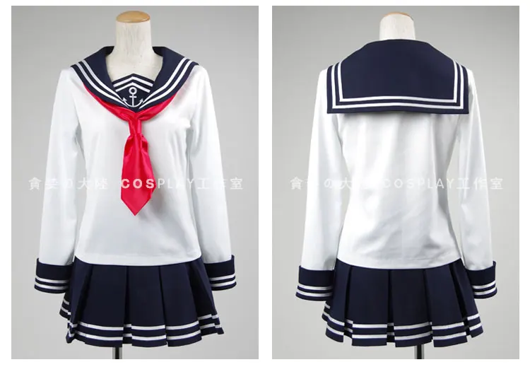 Коллекция Kantai Карнавальный костюм Хибики Akatsuki Inazuma Ikazuchi матроска Униформа cos