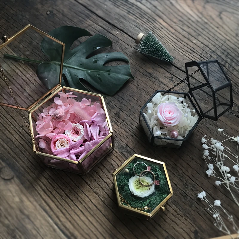 Коробка из витражного стекла коробка для обручального кольца Подарочные