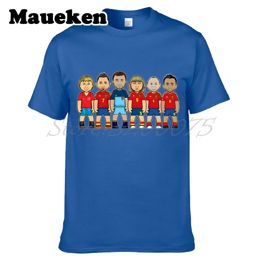 Мужские легенды Испания Xavi Hernandez Carles Puyol Iker Casillas Andres Iniesta Emilio Butragueno David Villa футболка
