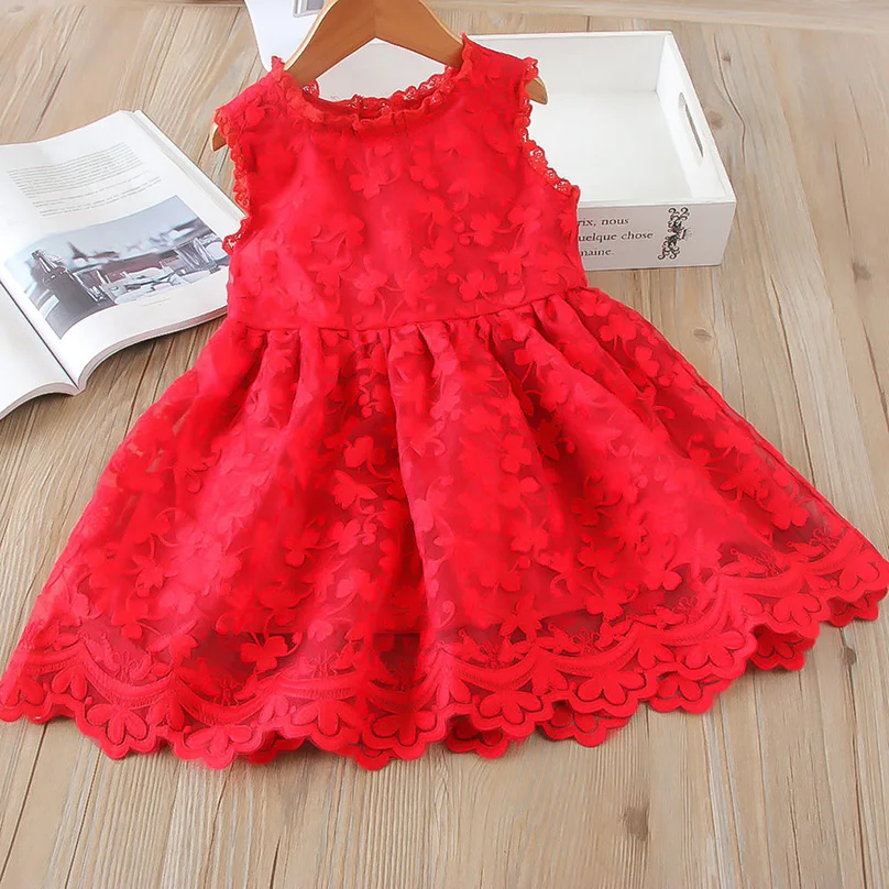 Детские платья для девочек vestido Модная одежда маленьких кружевные праздничные