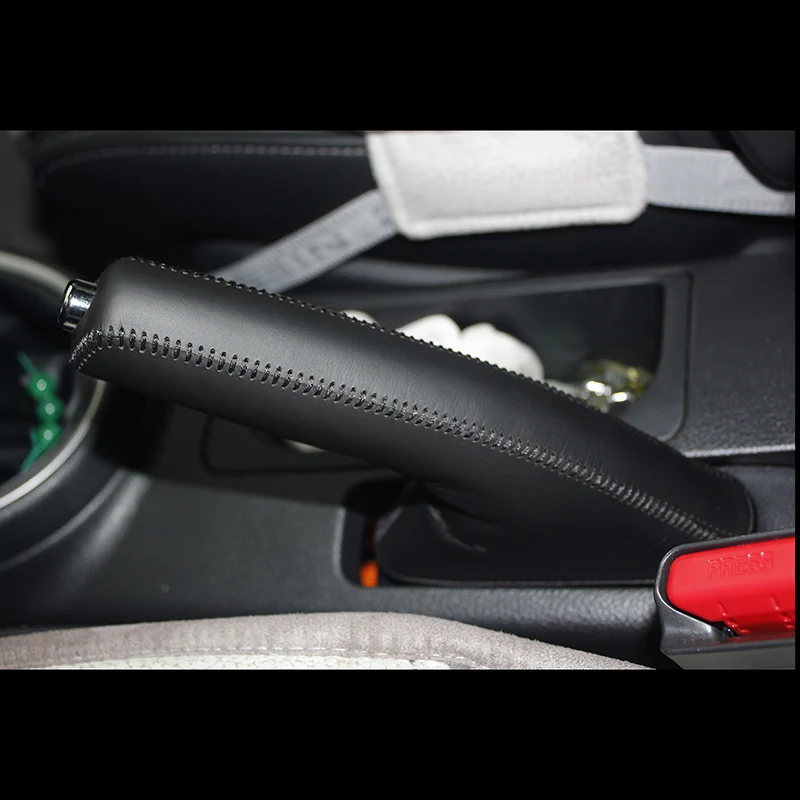 Nappa Leather Handbrake Grips For Nissan X-trail Real leather cover on the handbrake car accessories interior top layer | Автомобили и