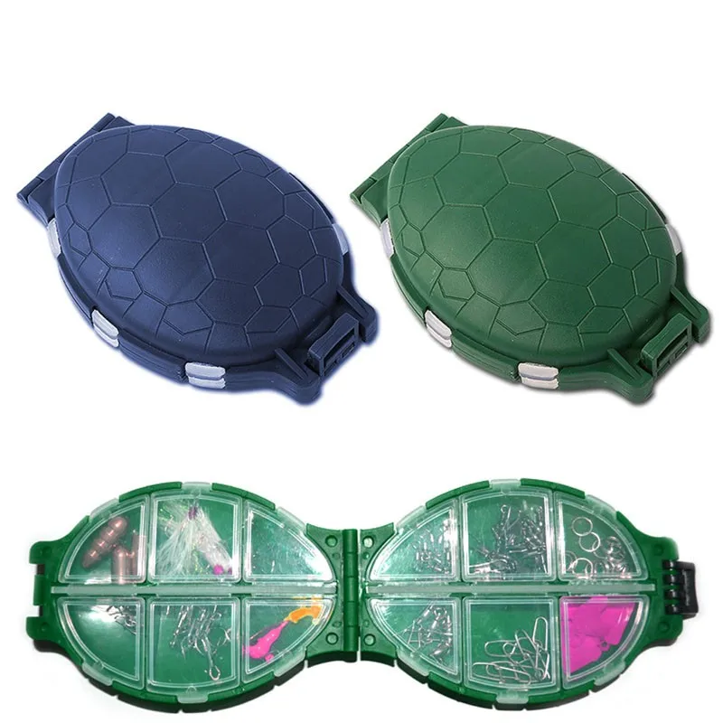 

12 Compartments Turtle Fishing Lure Hooks Storage Tackle Case Pocket Tool Box