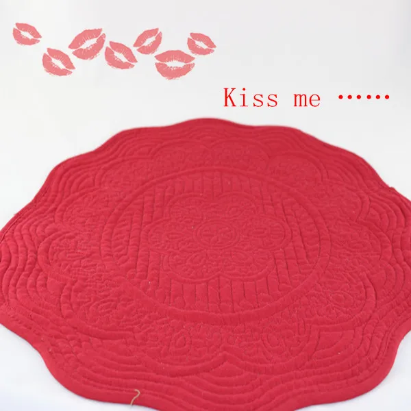 Free Shipping 100% Cotton Table Mats 41cm Diamater Petaloid Placemats For Kitchen And Dining | Дом и сад