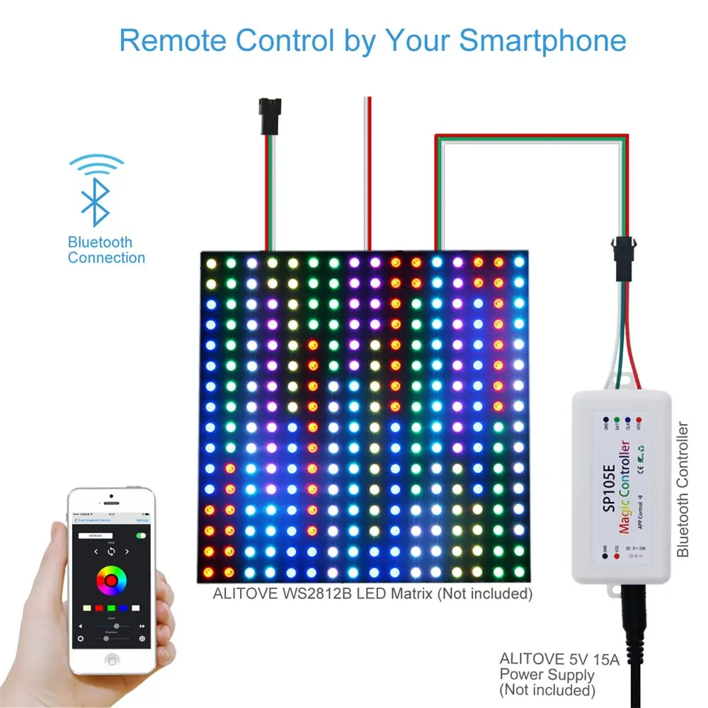 SP108E 107E 105E 110E светодиодный контроллер WIFI Bluetooth музыкальный с помощью приложения