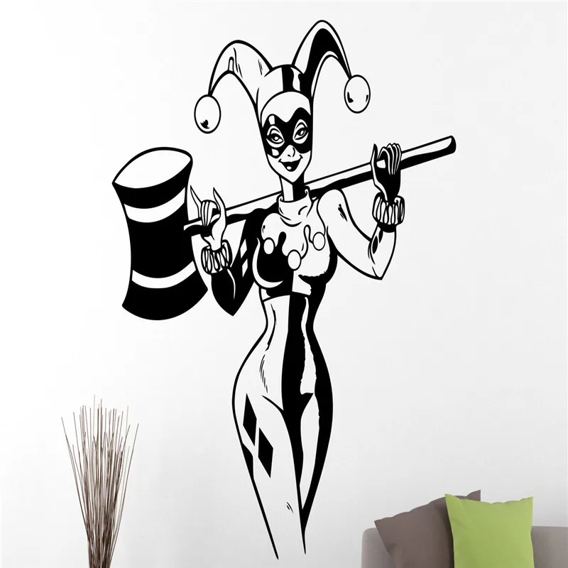 Наклейка на стену Harley Quinn виниловая наклейка комиксы супергерой искусство