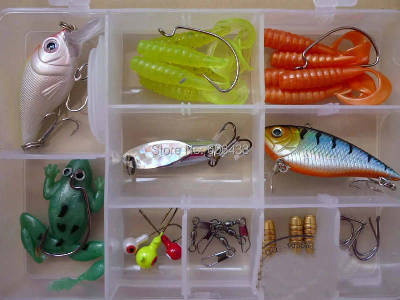 

Fishing Fish lure mimmow soft lure Fog Spoon box set 32PCS/lot Free shipping