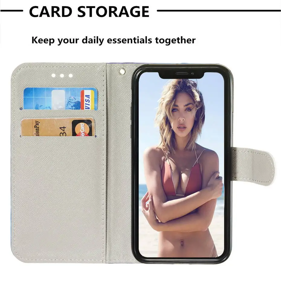 Роскошный чехол книжка с 3D видением для iPhone X XS XR Max Book Style Phone Чехол 5 5S SE 6 6s 7 8